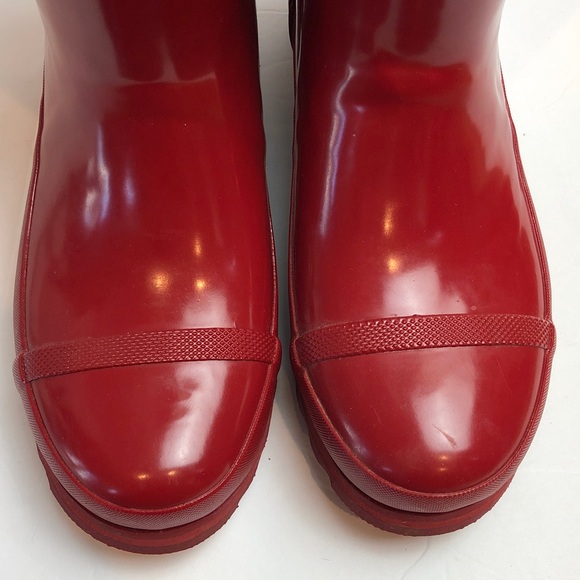 Sorel Joan Short Rain Cherry Red Waterproof Boots size 6 - Picture 6 of 10